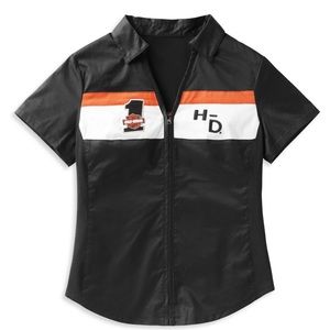 Size XL Womens Harley Davidson Crew Zip Front Shirt